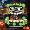 Joyfy Halloween Frankenstein Trunk or Treat Car Archway Garage Decoration with Forehead, Huge Eyes, Ears Hands, Bolt Nostrils, Fangs - 2 of 4