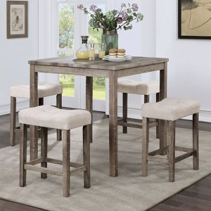 NicBex Dining Table Set for 4 Counter Height Dining Set Wooden Table and Upholstered Chairs for Kitchen - 1 of 4