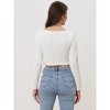 Allegra K Women's Textured Zip Up Fitted Asymmetrical Hem Corset Crop Top - 4 of 4