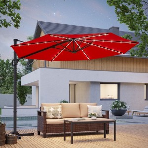 Sonkuki 10-ft LED Solar Lights Outdoor Octagon Cantilever Patio Umbrella - 1 of 4