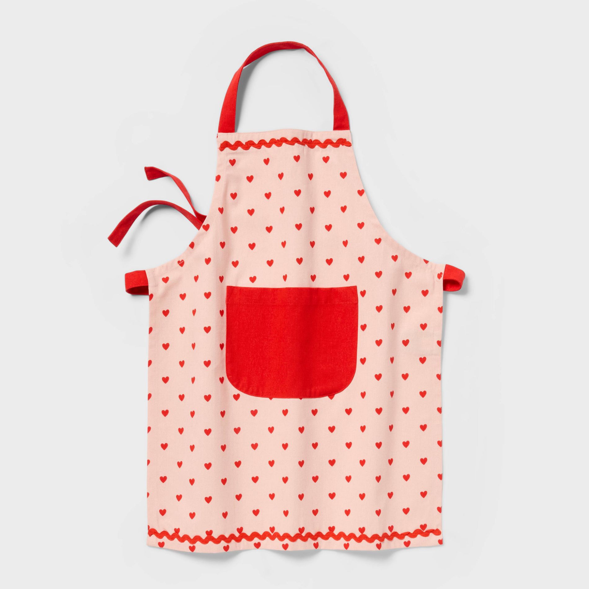 Kids' Striped with Hearts Apron Red - Pillowfort™