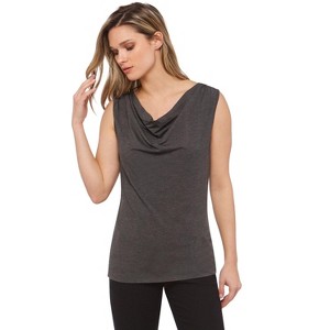 Rekucci Women's Super Soft Knit Cowl Neck Sleeveless Top – Versatile Casual to Dressy Style - 1 of 3