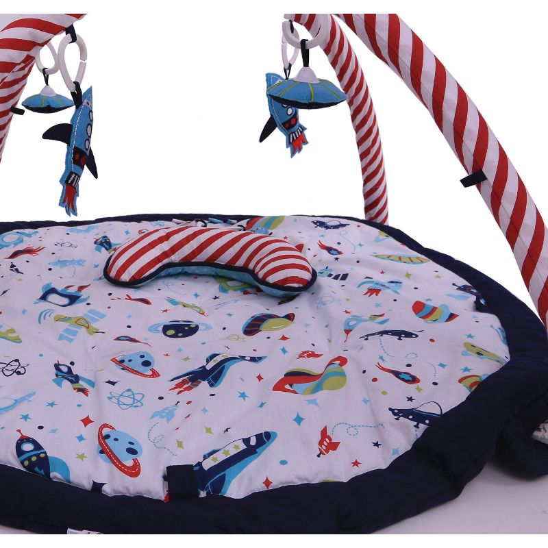 Bacati - Baby Activity Gyms & Playmats (Airspace Aqua/Red/Orange/Green/Navy), 3 of 7