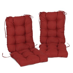 Aoodor Outdoor Tufted Back Cushions Patio Replacement Chair Cushion with Ties, Water and Fade Resistant for All Weather, Set of 2 - 1 of 4