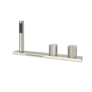 CASAINC Pressure Balanced 2-Handle Deck-Mount Waterfall Roman Tub Faucet in. Brushed Gold, Bathtub Filler Faucet with Sprayer - 1 of 1