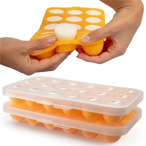 Silicone Baby Food Storage Tray (2 Pack) - Pop Out 1oz Portion Silicone Freezer Tray - Non Toxic, BPA & PVC Free - Great Gift for Parents - 1 of 4