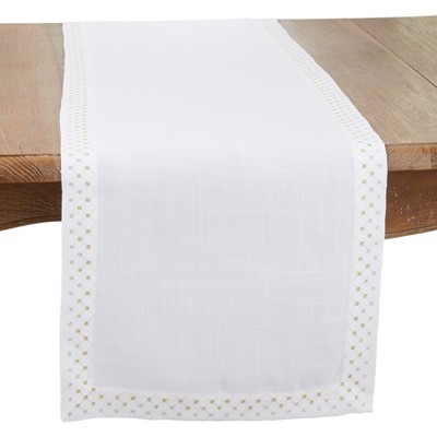 Saro Lifestyle Shimmering Weave Metallic Lattice Table Runner, 16