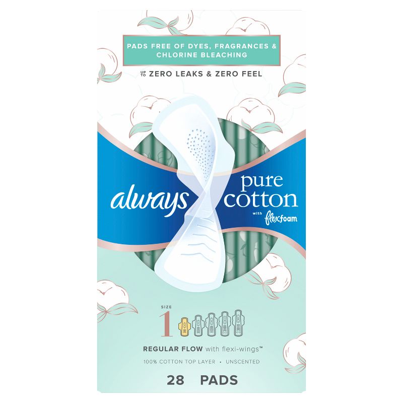 Always Pure Cotton with Wings Size 1 Regular Unscented - 28ct, 3 of 9