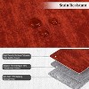 10'x13'Abstract Area Rug Machine Washable, Non-Slip Modern Accent Rug for Living Room Bedroom, Stain-Resistant Easy Clean Indoor Carpet,Red - 4 of 4