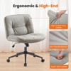 Gulches Criss Cross Legged Armless Office Chair - 360° Swivel, Height Adjustable, 26.4" Wide Seat, 300lbs Capacity, PU Leather - 4 of 4