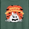 Women's - Peanuts - Peanuts Retro Halloween Lightweight French Terry Wide Neck Long Sleeve Shirt - 2 of 4
