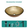 Lyngins Tempered Glass Vessel Sink Bathroom Vanity Set – Matte Black Stainless Steel Faucet & Pop-Up Drain, for Bathroom/Dressing Room - 2 of 4