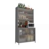 GlasFlength Decorative Storage Cabinets, 6 Level Flip Door Pantry, Grey, 31.5"*18.53"*73.03" - 4 of 4
