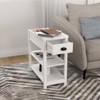 CAVINAS Storage Side Table, Modern Coffee Table Wooden Nightstand with Drawer and Open Shelves for Living Room, Bedroom - 2 of 4