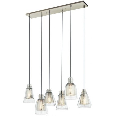 Evie 6 Light Chandelier Brushed Nickel