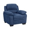 XIYUYEU Sofa Chair Textured Fabric Channel Upholstered Plush Seating Chair Armchair with Pillows, Blue - 4 of 4