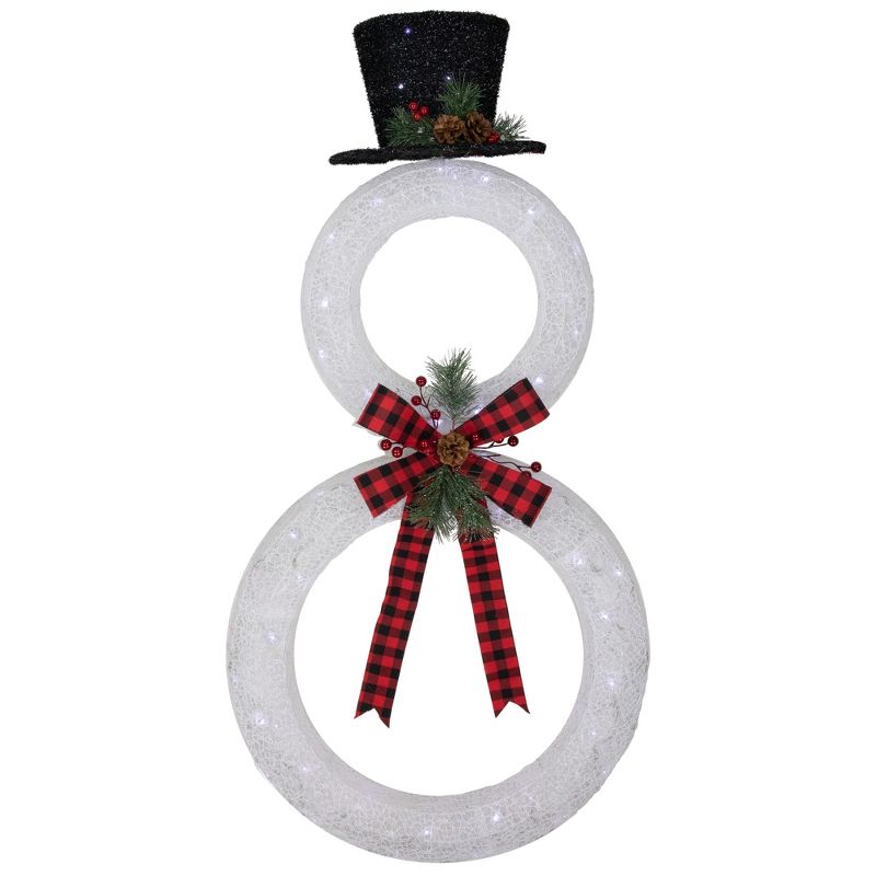 Northlight 48" LED Lighted Wreath Snowman Outdoor Christmas Decoration, 1 of 8