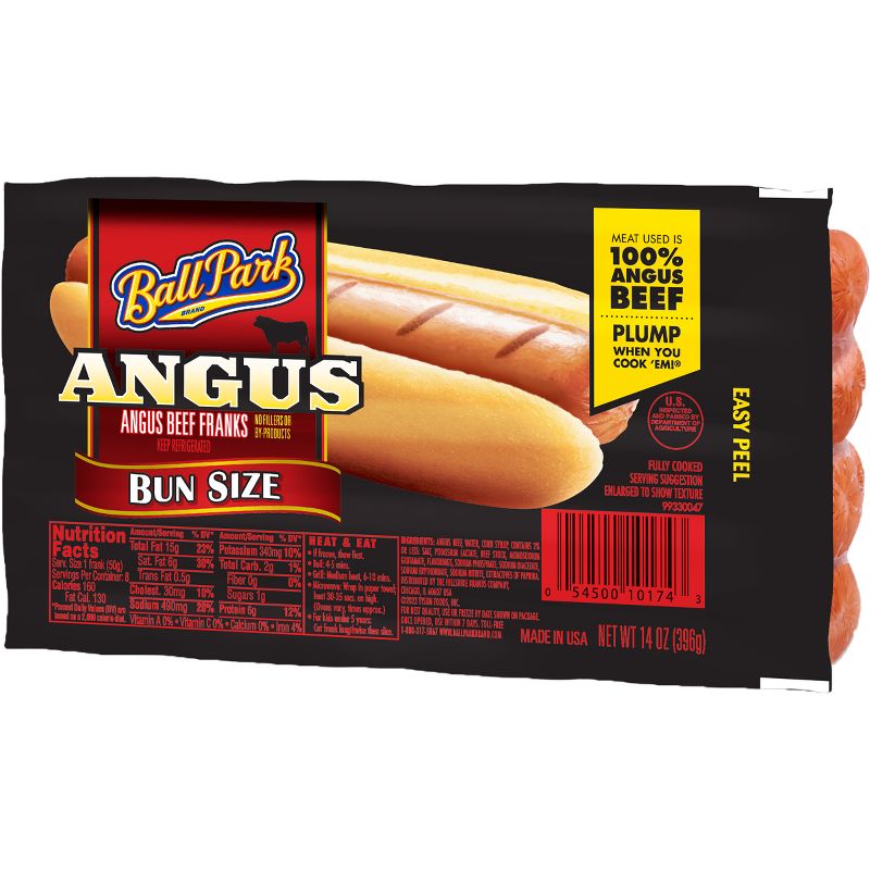 Ball Park Bun Size Angus Beef Franks - 14oz/8ct, 2 of 11