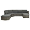 vidaXL Patio Sofa Set of 4 Gray PE rattan Large Waterproof materials - 2 of 4