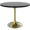 LeisureMod 5-PC Dining Set - 36" Round Dining Table Black MDF Top & Gold Base, 4 Velvet Dining Chairs in White Steel Legs - 4 of 4