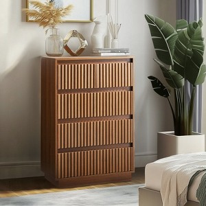 KOLIGEY 5-Drawer Dresser 27.5"W Single Dresser With Waveform Fluted Panel - 1 of 4