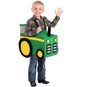 HalloweenCostumes.com One Size Fits Most   Toddler Ride in a Tractor Costume, Black/Yellow/Green - 1 of 4