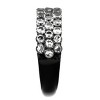 Slickblue Women's IP Black Stainless Steel Ring, Clear CZ Cluster Top, Round-Cut Pave Design, Sizes 5 to 10 - 4 of 4