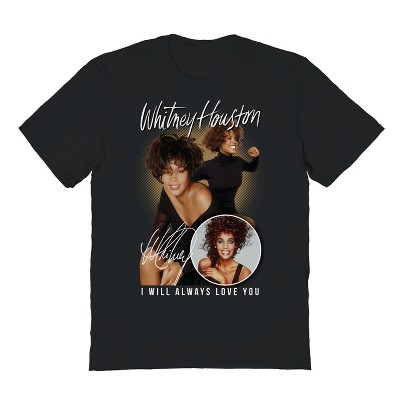 Whitney Houston Men's Gold Collage Short Sleeve Graphic Cotton T-Shirt