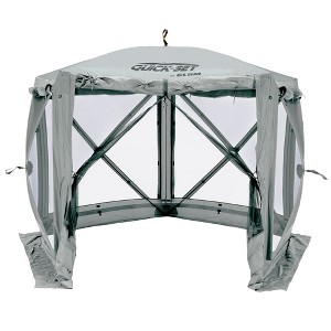 CLAM Quick-Set Pavilion Portable Pop-Up Outdoor Camping Gazebo Screen Tent Sided Canopy Shelter with Ground Stakes & Carry Bag - 1 of 4