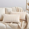 REGALWOVEN Corduroy Solid Plaid Texture Decorative with Pom-pom Edges Throw Pillow Covers 2 Pcs - 2 of 4