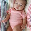 Honest Baby Girls' 8pk Rainbow Organic Cotton Short Sleeve Bodysuit - Pink/Violet/Yellow - 2 of 3