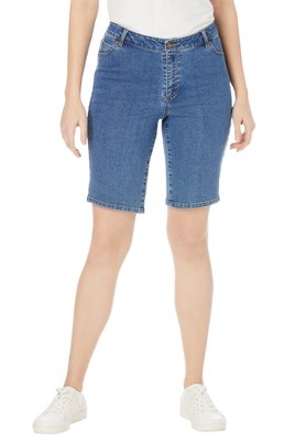 Jessica London Women's Plus Size True Fit Stretch Denim Bermuda Short