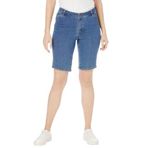 Jessica London Women's Plus Size True Fit Stretch Denim Bermuda Short - 1 of 4