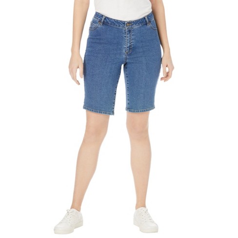 Jessica London Women's Plus Size True Fit Denim Bermuda Short - 12 W, Blue  : Target