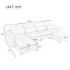 Modular Convertible Sofa with 2 Storage Ottomans, U-Shaped Oversized Sofa Set, Free Configuration Sectional Couch for Living Room-Maison Boucle - 2 of 4