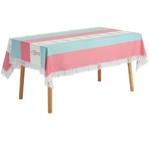 Unique Bargains Party Outdoor Lace Rectangle Macrame Rustic Tablecloth 1 Pc - 1 of 4