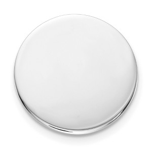 Black Bow Jewelry Rhodium Plated Sterling Silver Polished Round Lapel or Tie Pin, 13mm - 1 of 4
