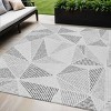 Gray Charcoal And Silver Geometric Washable Indoor Outdoor Area Rug - 2 of 4