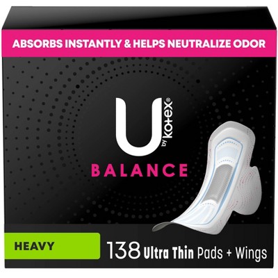 U by Kotex Balance Ultra-Thin Heavy Pads with Wings - Unscented