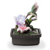 HomeRoots 11" Pink Green And Brown Polyresin Hummingbird Tabletop Fountain - 4 of 4