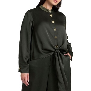 ELOQUII Women's Plus Size Waist Tie Top - 1 of 4