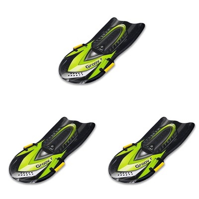 Flexible Flyer Snowflake Groover 42 Inch 1 Person Lightweight Foam Slider Snow Play Sleds with Handles for Adult & Kids Ages 5 & Up (3 Pack)
