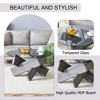 Glass Coffee Table Round Cocktail Table Center Table Accent Table Sofa Table, Modern Design, Natural/White/Gray/Walnut-Modernluxe - 3 of 4