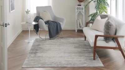 Ivory and Navy Rectangular Synthetic Area Rug 2'6" x 4'