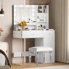 Ridstar 35.4 in. W 2 Drawers Vanity Desk with Mirror & Storage Shelves For Bedroom-White - 4 of 4
