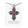 Anna-Kaci Silver Tone Stained Glass Rhinestone Pendant Fashion Necklace Gift Message Card Envelope Jewelry Gifts - 2 of 4