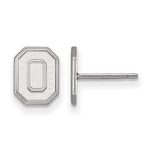 Black Bow Jewelry 14k White Gold Ohio State Buckeyes NCAA Post Earrings - 1 of 3