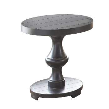 Dory Round End Table Black - Steve Silver