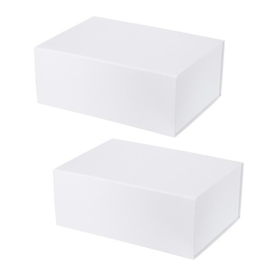 Unique Bargains Easy to Assemble Durable Cardboard Gift Box with Magnetic Lid 2 Pcs