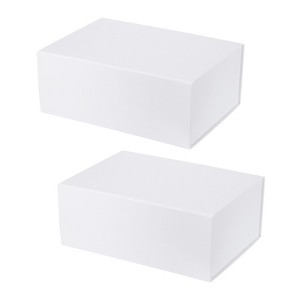 Unique Bargains Easy to Assemble Durable Cardboard Gift Box with Magnetic Lid 2 Pcs - 1 of 4